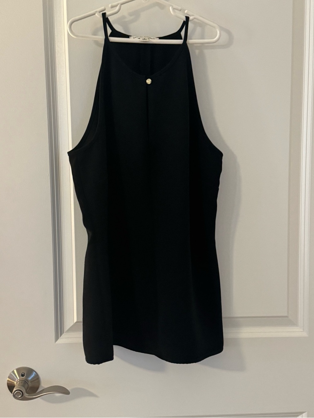 Banana Republic Black Halter Mini Dress with Gold Accent